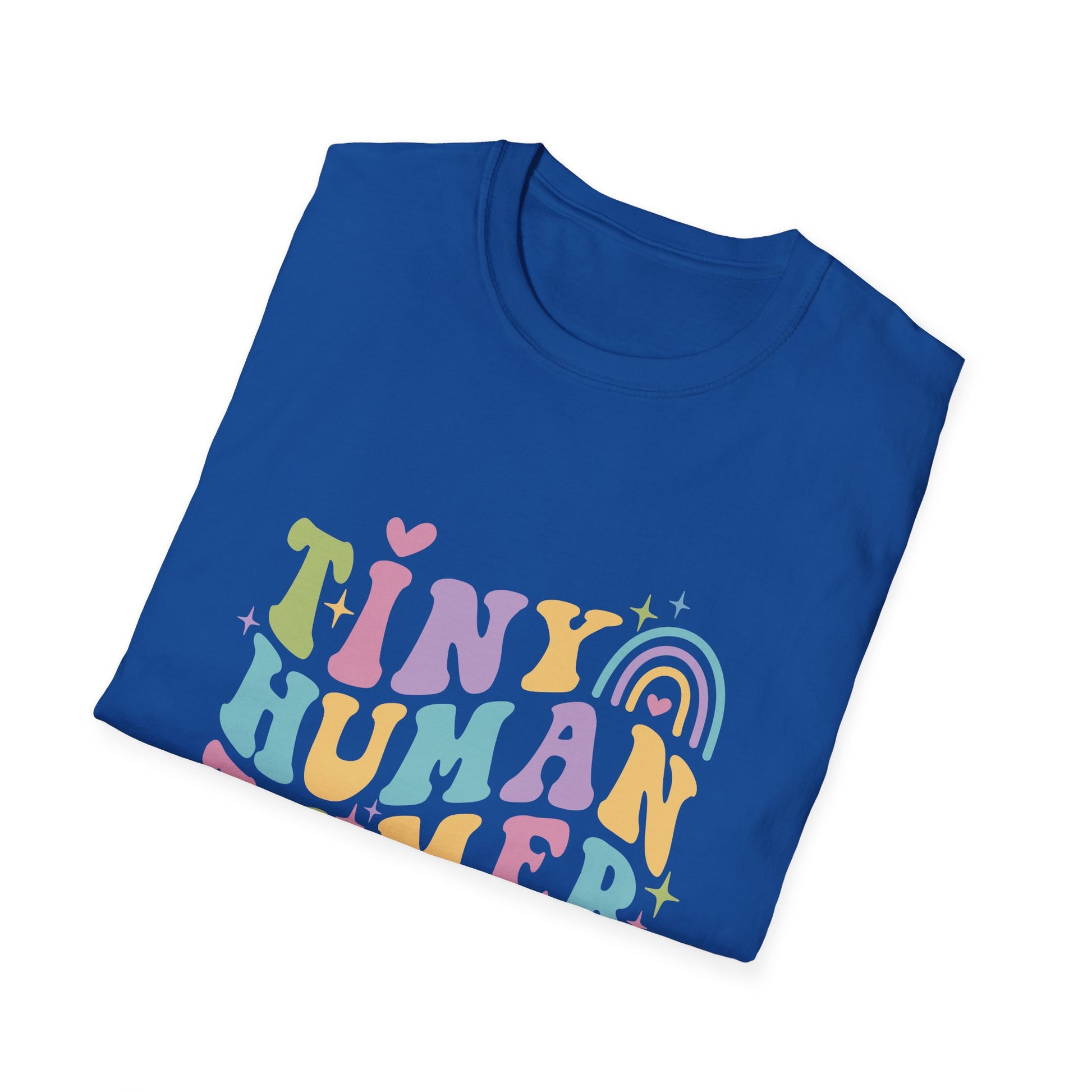 Royal t-shirt with text Tiny Human Tamer gift for Kindergarten teacher