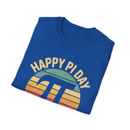Happy Pi Day pi symbol birthday T-Shirt | Retro sunset math tee