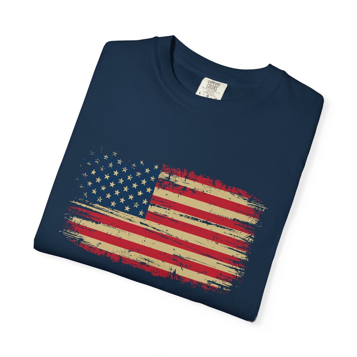 Distressed American Flag T‑Shirt — Vintage USA Patriotic Tee