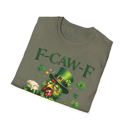 St. Patrick's Day Rooster T-Shirt — "F-CAW-F" Funny Irish Beer Tee