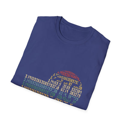 Retro Pi Symbol Tee | Pi Digits Sunset Stripe Unisex T-Shirt