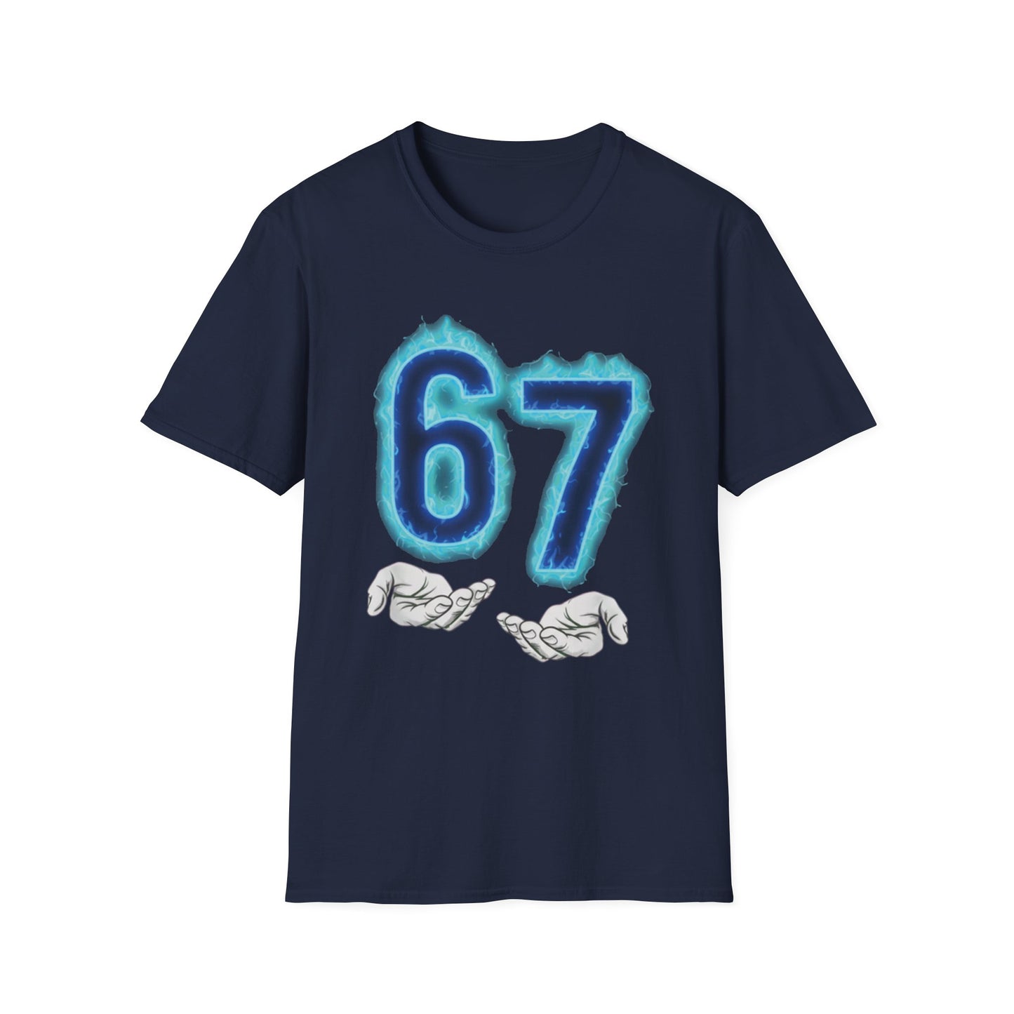Glowing 6 7 Six Seven Meme with Hands Men Women T-Shirt