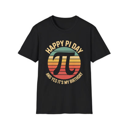 Happy Pi Day pi symbol birthday T-Shirt | Retro sunset math tee