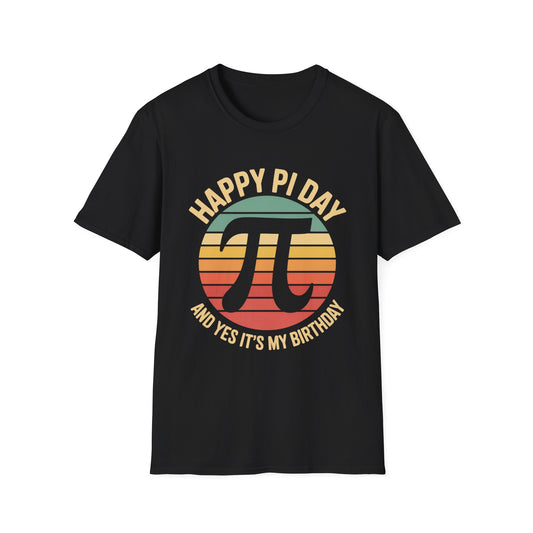 Happy Pi Day pi symbol birthday T-Shirt | Retro sunset math tee