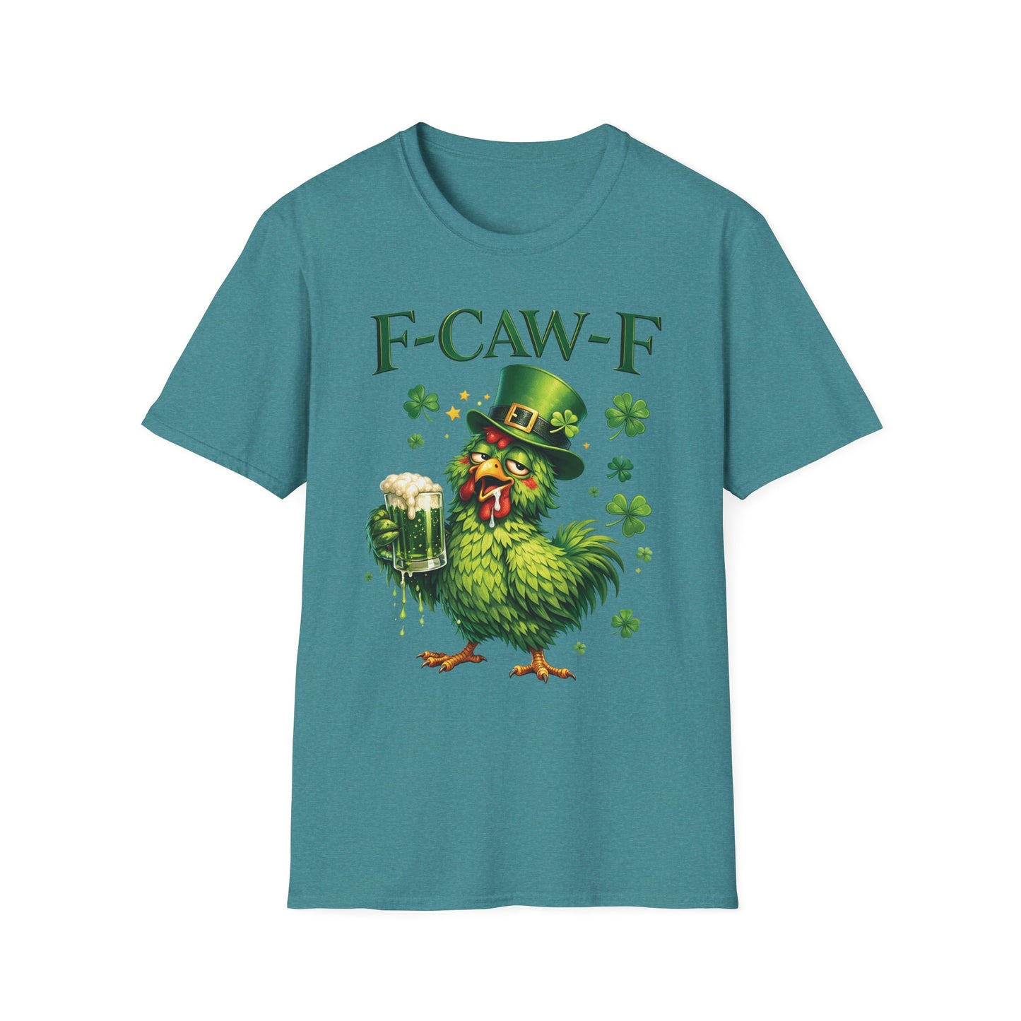 St. Patrick's Day Rooster T-Shirt — "F-CAW-F" Funny Irish Beer Tee