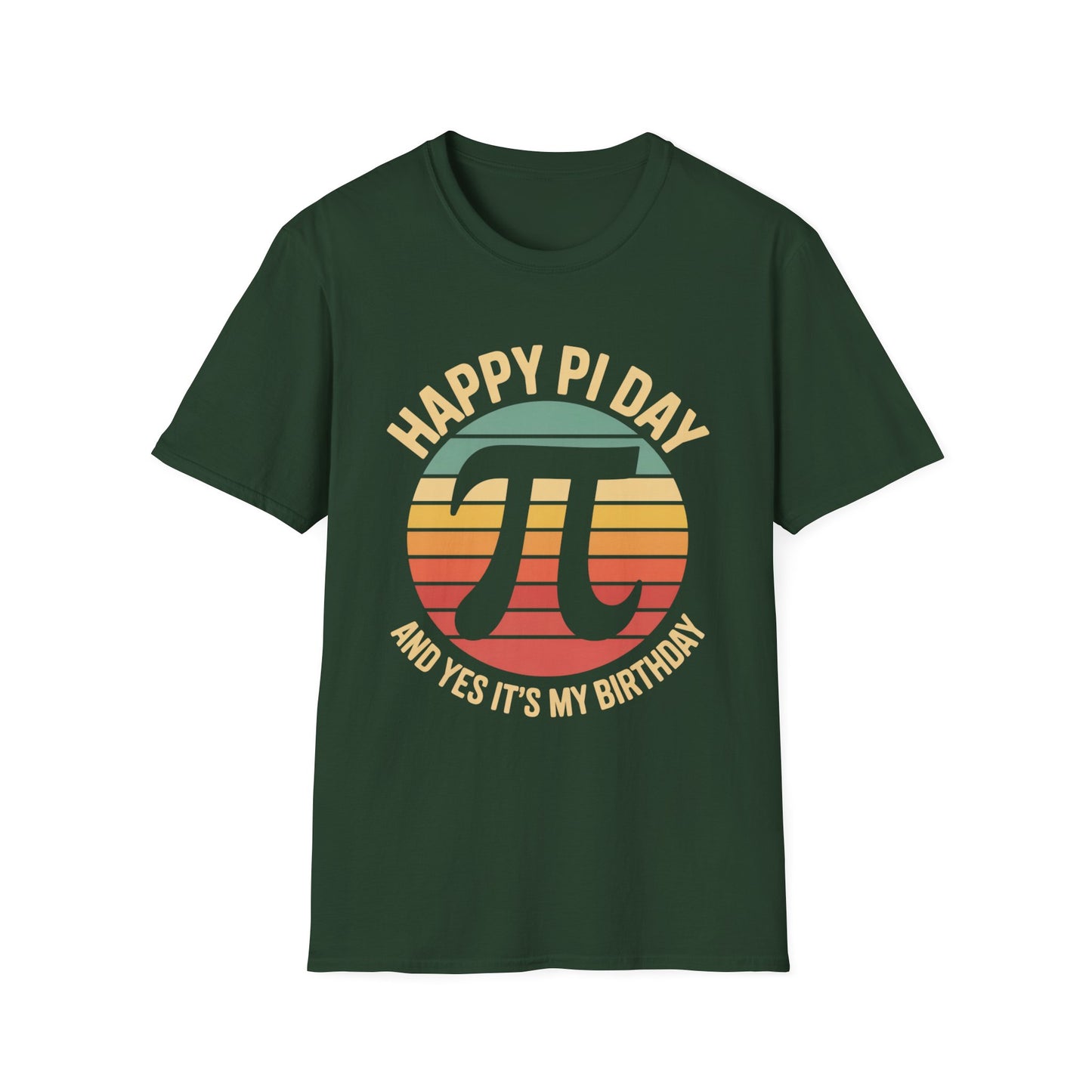 Happy Pi Day pi symbol birthday T-Shirt | Retro sunset math tee