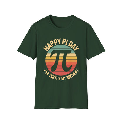 Happy Pi Day pi symbol birthday T-Shirt | Retro sunset math tee