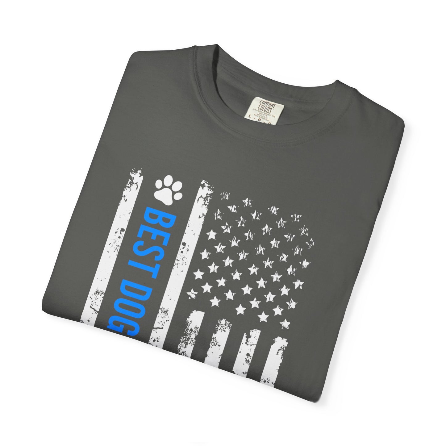 Best Dog Dad Ever T-Shirt — American Flag Paw Graphic