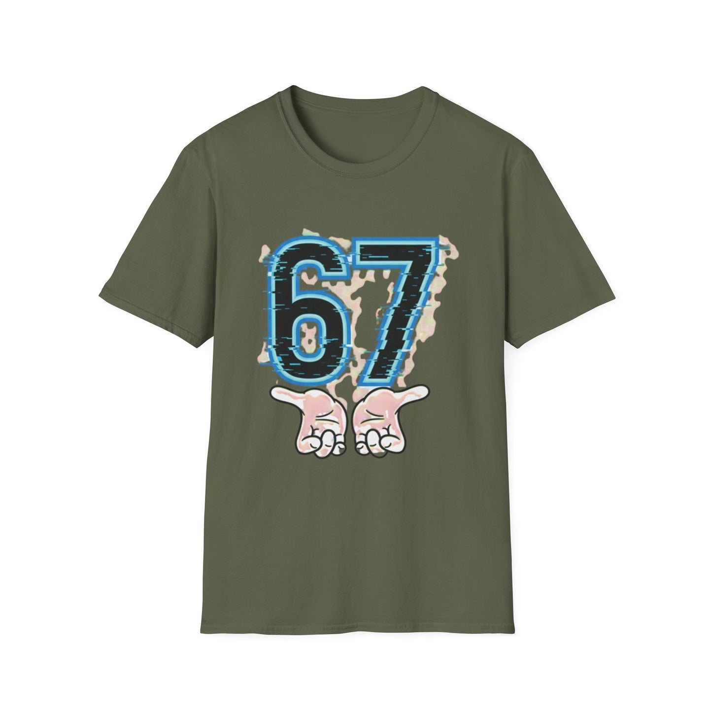Blue Neon 6 7 Meme T-Shirt – Streetwear Graphic Tee