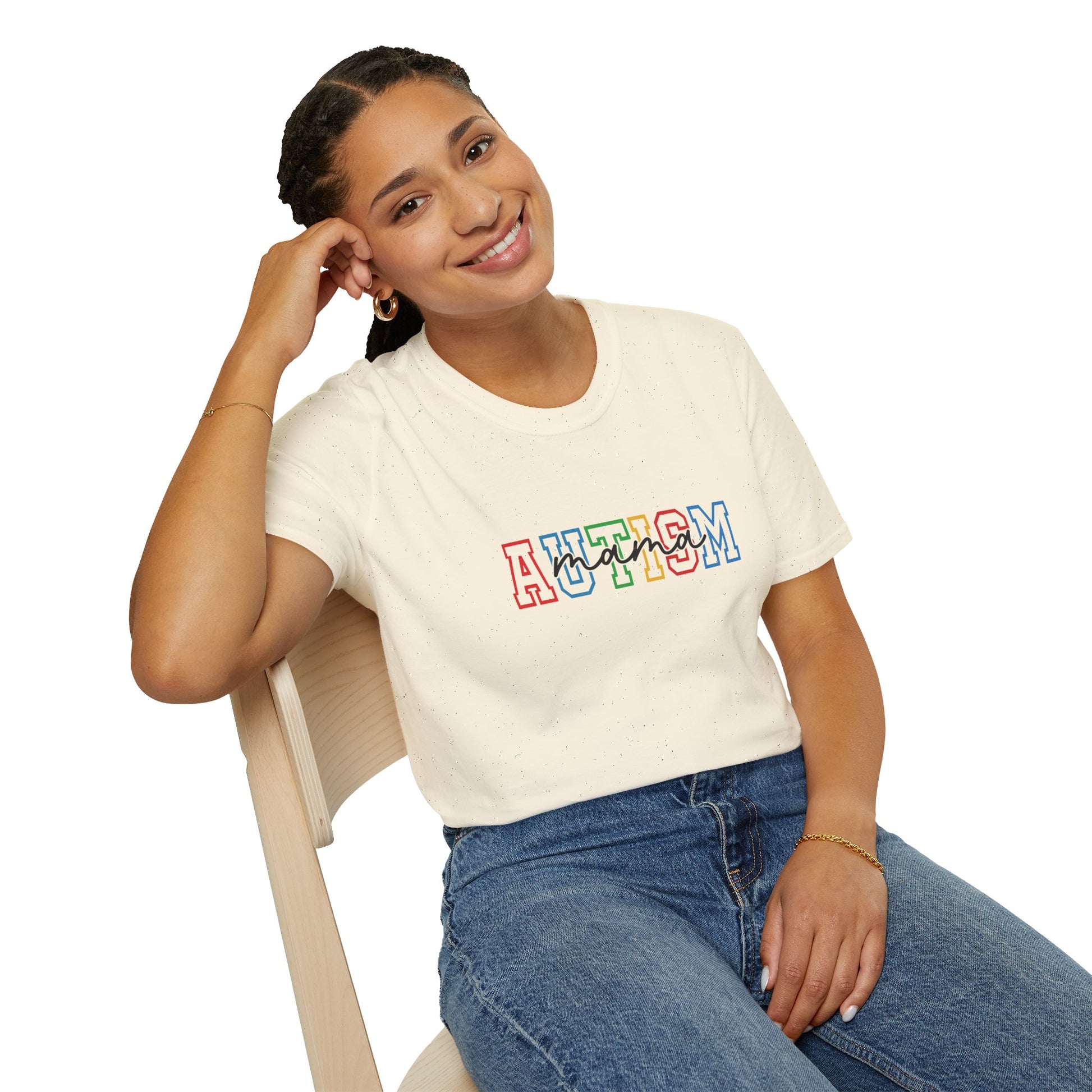 Natural Autism Mom Rainbow Awareness Support Tee