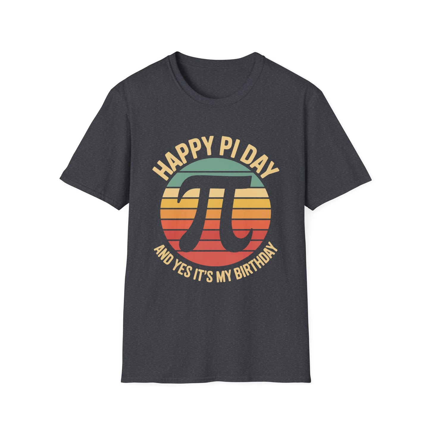 Happy Pi Day pi symbol birthday T-Shirt | Retro sunset math tee