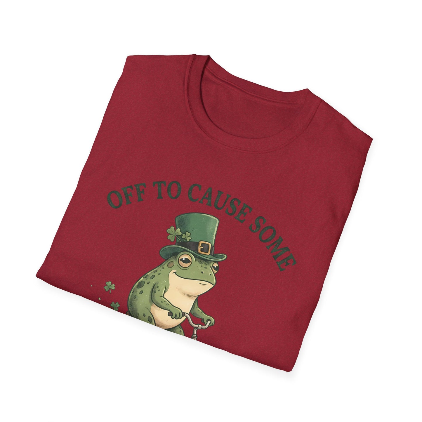Shenanigans Frog Bike T-Shirt — "Off to Cause Some Shenanigans" St. Patrick’s Day Tee