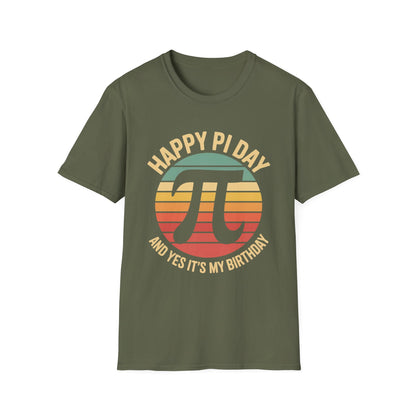 Happy Pi Day pi symbol birthday T-Shirt | Retro sunset math tee