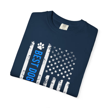 Best Dog Dad Ever T-Shirt — American Flag Paw Graphic