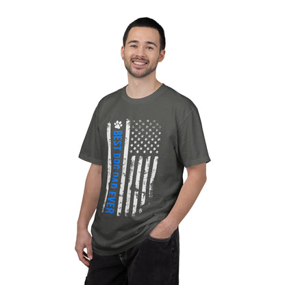 Best Dog Dad Ever T-Shirt — American Flag Paw Graphic