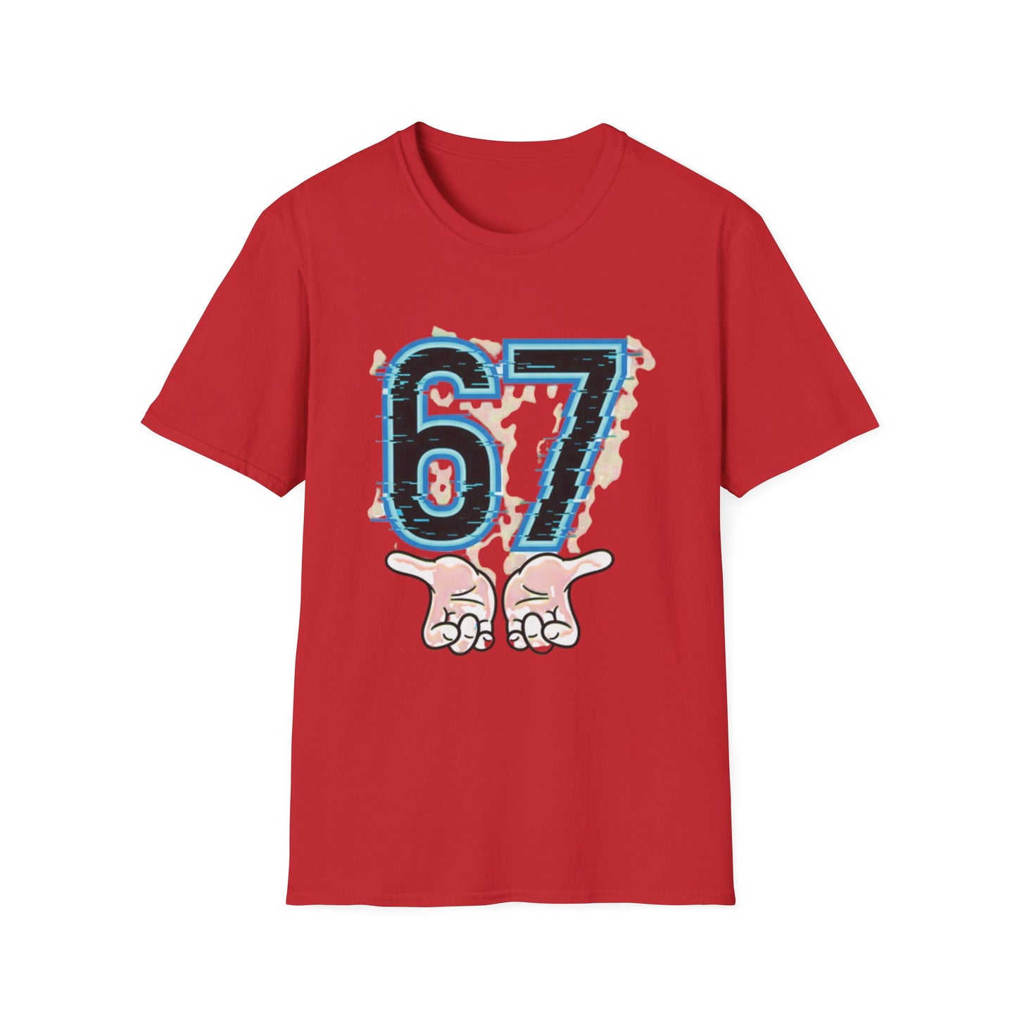 Blue Neon 6 7 Meme T-Shirt – Streetwear Graphic Tee