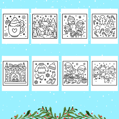 Happy Holidays Printable Coloring Pages – Bold & Soft Ink Editions | Christmas Coloring Book for Kids and Adults | Perfect for Family Coloring Time