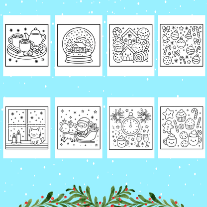 Happy Holidays Printable Coloring Pages – Bold & Soft Ink Editions | Christmas Coloring Book for Kids and Adults | Perfect for Family Coloring Time