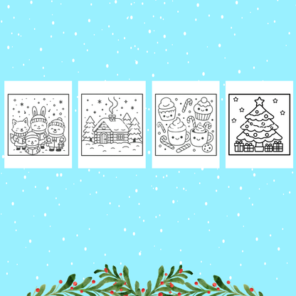 Happy Holidays Printable Coloring Pages – Bold & Soft Ink Editions | Christmas Coloring Book for Kids and Adults | Perfect for Family Coloring Time