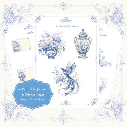 Romantic Chinoiserie Journal & Sticker Collection No. 1