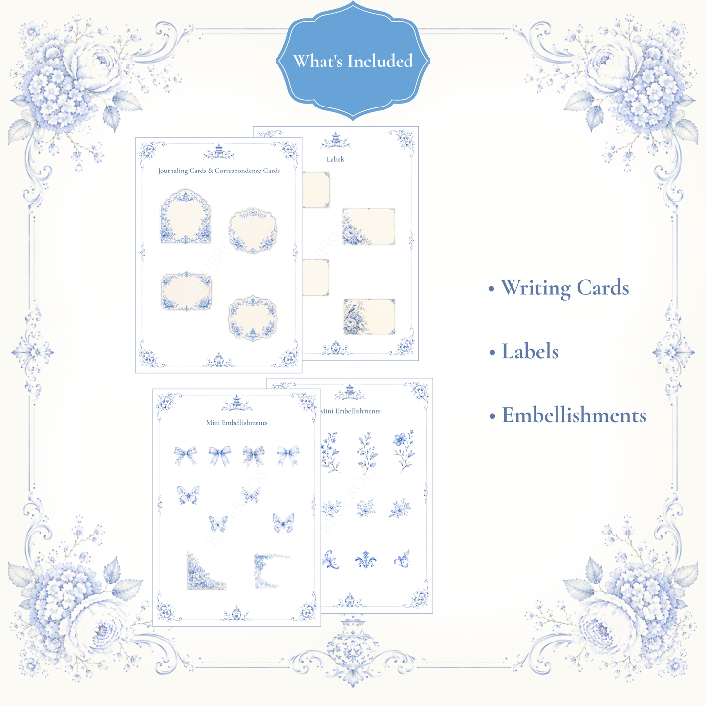Romantic Chinoiserie Journal & Sticker Collection No. 1