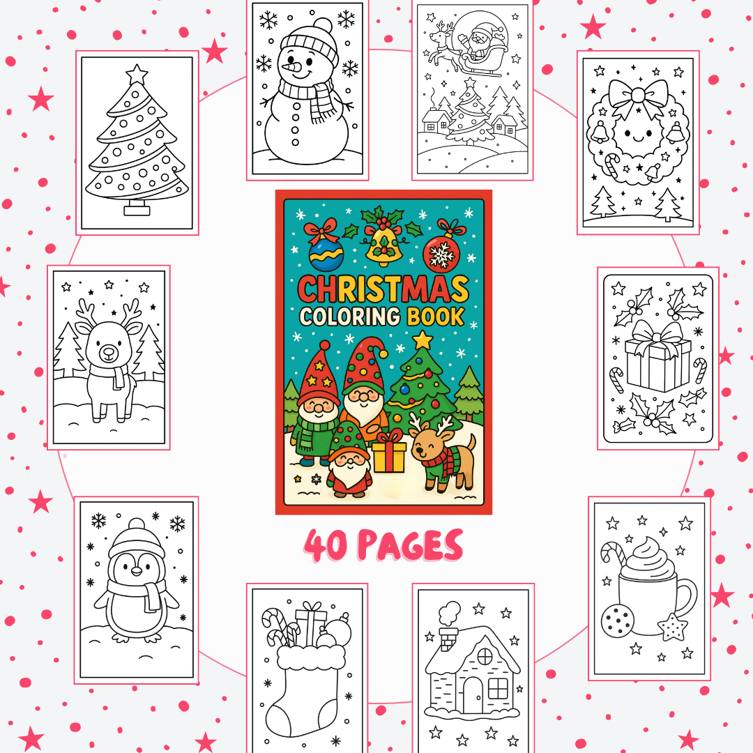 Christmas Coloring Book for Kids | Fun & Easy Holiday Coloring Pages with Santa, Elves, Reindeer, Snowmen & More!