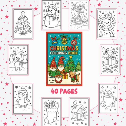 Christmas Coloring Book for Kids | Fun & Easy Holiday Coloring Pages with Santa, Elves, Reindeer, Snowmen & More!