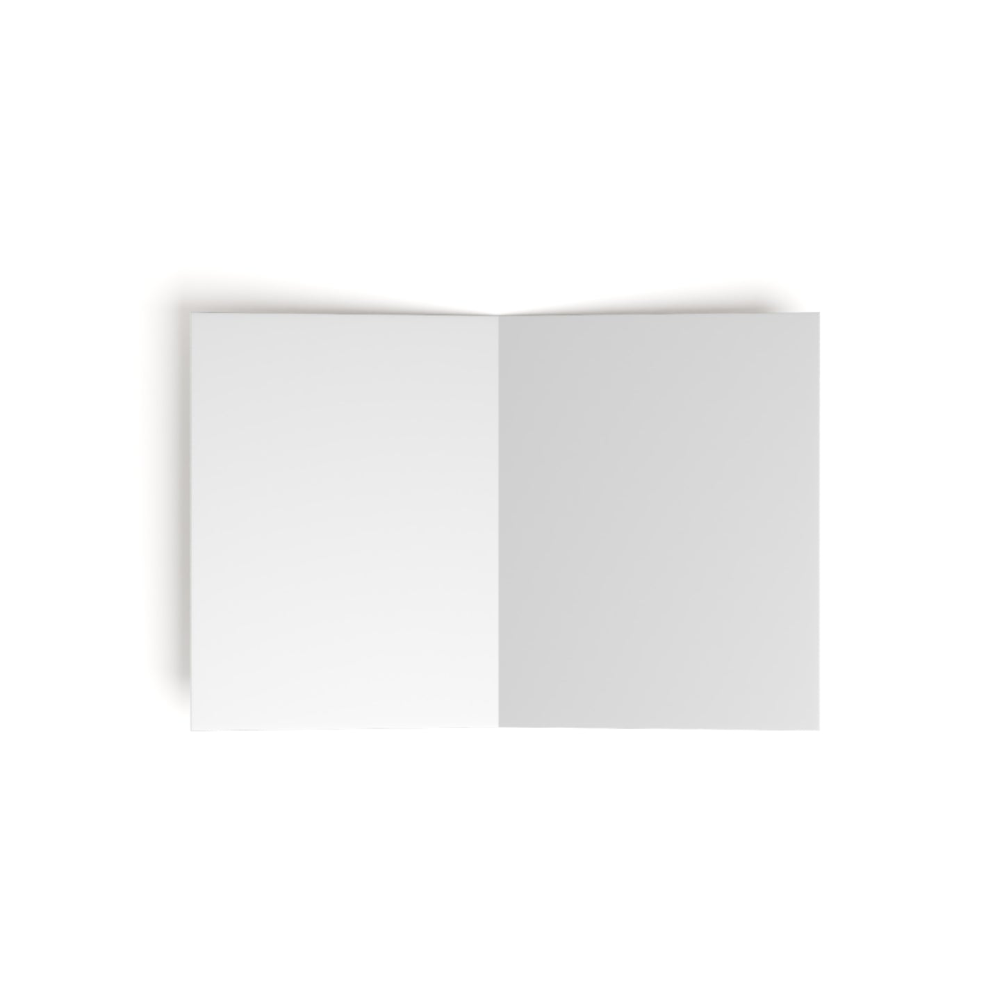Blue chinoiserie folded greeting card with blank interior for personalized handwritten messages.