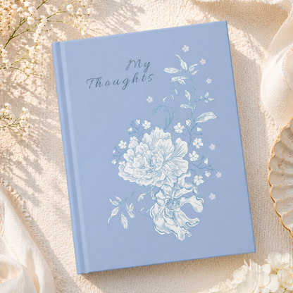 blue-floral-journal-hardcover-angled-view-peony-notebook