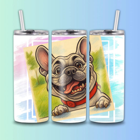 Custom Caricature Tumbler – Personalized 600 ml Stainless Steel Travel Cup with Lid & Straw – Your Photo on Mug