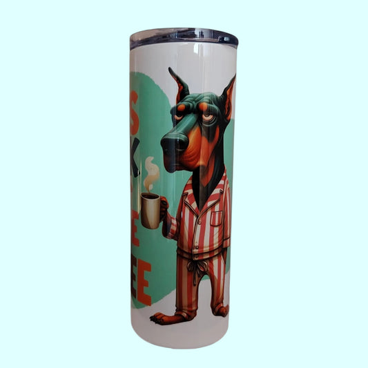 Less Talk, More Coffee – 600 ml Stainless Steel Tumbler | Doberman Pajama Design