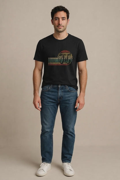 Retro Pi Symbol Tee | Pi Digits Sunset Stripe Unisex T-Shirt