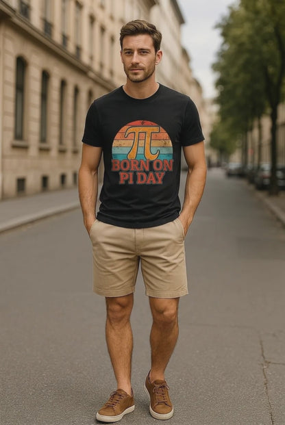 Born on Pi Day T-Shirt | Retro Pi Symbol, Math Nerd Tee